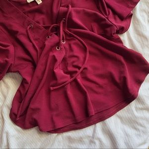 Express Tops - Lace Up Shirt Express Tops - Lace Up Shirt